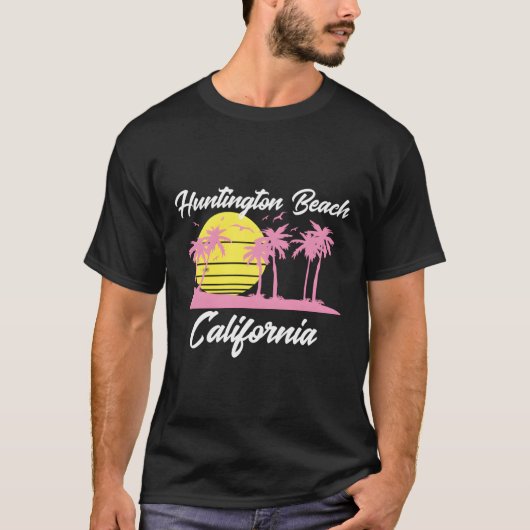 Huntington Beach California  Sunset Palm Tr T-shirt (Voorkant)
