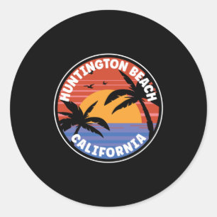 Huntington Beach California Sunset Ronde Sticker