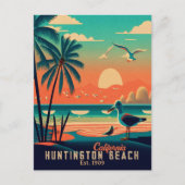 Huntington Beach California Sunset Souvenirs jaren Briefkaart (Voorkant)