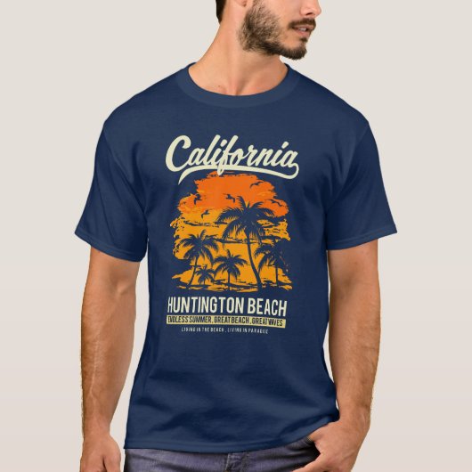 Huntington Beach California Sunset T-shirt (Voorkant)