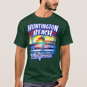 Huntington Beach California Surf City CA sunset by T-shirt