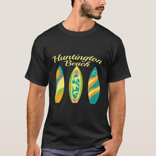 Huntington Beach California Surfboards Beach Souve T-shirt (Voorkant)