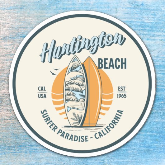 Huntington Beach California Surfer Paradise Sticker