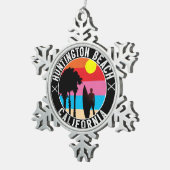Huntington Beach California Surfing Surf Tin Sneeuwvlok Ornament (Rechts)