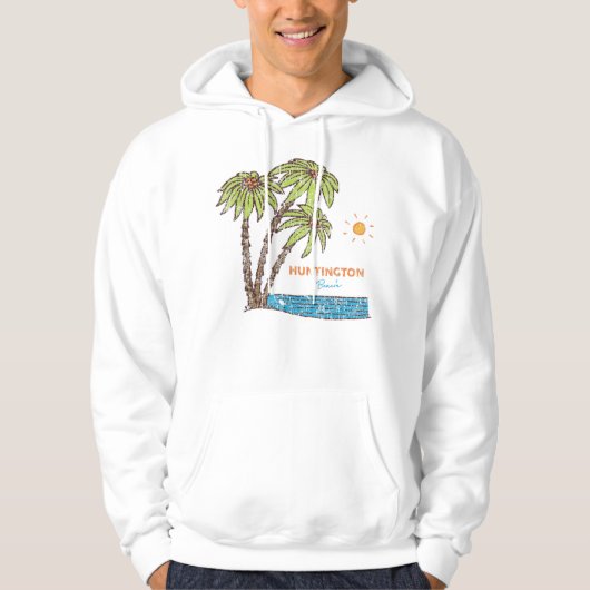 Huntington Beach, California Surfing Vi Hoodie (Voorkant)