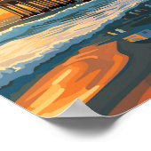 Huntington Beach California Travel Art Vintage Poster (Hoek)