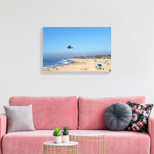 Huntington Beach, Californië Canvas Afdruk (Insitu (Woonkamer))