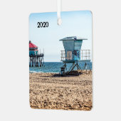 Huntington Beach, Californië, Metalen Ornament (Voorkant links)