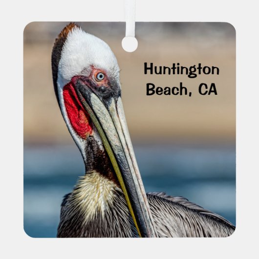 Huntington Beach, Californië, Metalen Ornament (Achterkant)