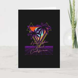 Huntington Beach Californië Retro 80s Vaporwave Ae Kaart