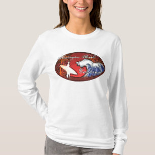 Huntington Beach Californië surfer golf kunst hood T-shirt