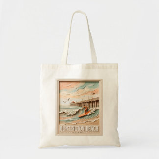 Huntington Beach Californië Textuur Surfer Surfen Tote Bag