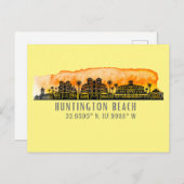Huntington Beach City Silhouette Briefkaart (Voorkant / Achterkant)