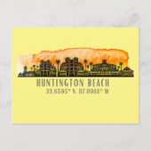 Huntington Beach City Silhouette Briefkaart (Voorkant)