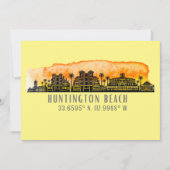 Huntington Beach City Silhouette Greeting Kaart (Voorkant)