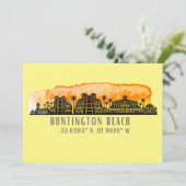 Huntington Beach City Silhouette Greeting Kaart (Staand voorkant)