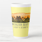 Huntington Beach City Silhouette Latte Mok (Voorkant)