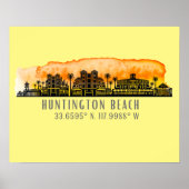 Huntington Beach City Silhouette Poster (Voorkant)