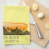 Huntington Beach City Silhouette Theedoek (Quarter Fold)