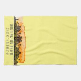 Huntington Beach City Silhouette Theedoek