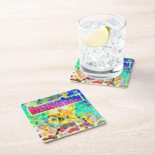 Huntington Beach Epoch Hour Coaster Kartonnen Onderzetters (Insitu)