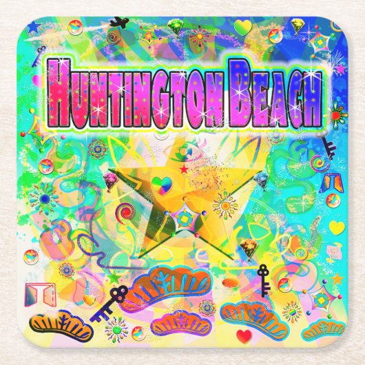 Huntington Beach Epoch Hour Coaster Kartonnen Onderzetters (Voorkant)