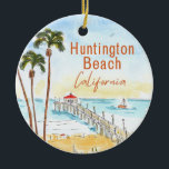 Huntington Beach Keramisch Ornament<br><div class="desc">Leg de essentie van Surven City, VS, vast met dit handgemaakte keramische ornament van Huntington Beach. Met een artistiek ontwerp geïnspireerd op de iconische pier, zandstranden en surven cultuur, is dit ornament een ideaal souvenir of cadeau. Voeg een vleugje kustcharme toe aan uw vakantiedecor of toon het het hele jaar...</div>