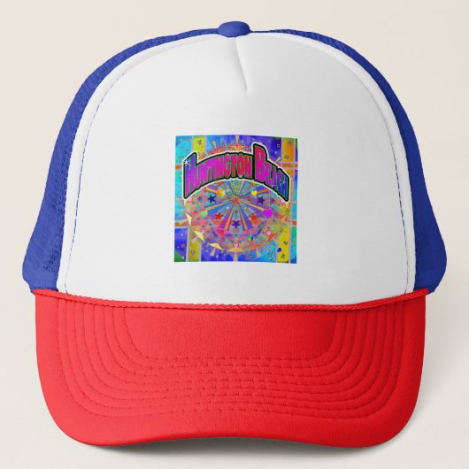Huntington Beach Kosmische Eenheid Hoed Trucker Pet (Voorkant)