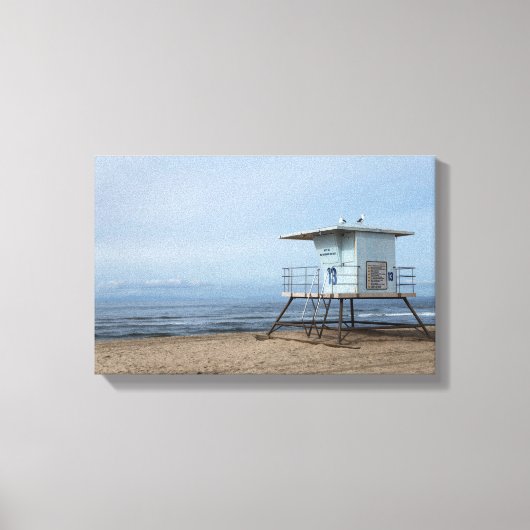 Huntington Beach Lifeguard Post 13 Canvas Afdruk (Voorkant)