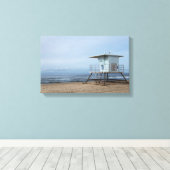 Huntington Beach Lifeguard Post 13 Canvas Afdruk (Insitu (Houten vloer))