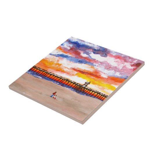 Huntington Beach Pier 2 Tegeltje (Zijkant)