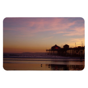 Huntington Beach Pier bij Sunset Flexi Magnet Magneet
