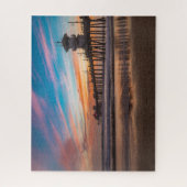 Huntington Beach Pier bij zonsondergang Legpuzzel (Verticaal)
