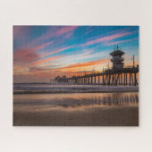 Huntington Beach Pier bij zonsondergang Legpuzzel (Horizontaal)