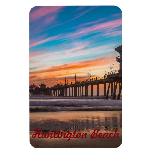 Huntington Beach Pier bij zonsondergang Magneet (Verticaal)