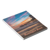 Huntington Beach Pier bij zonsondergang Notitieblo Notitieblok (Schuin)