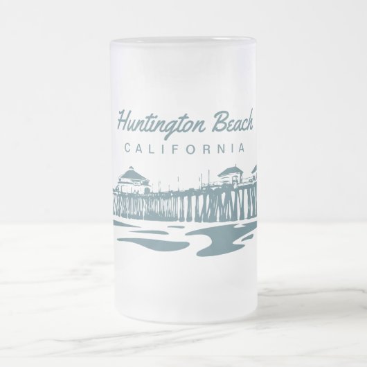 Huntington Beach Pier, CA - aangepaste illustratie Matglas Bierpul (Center)