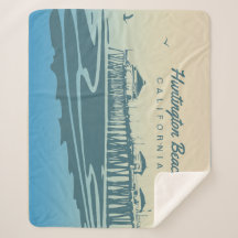 Huntington Beach Pier, CA - aangepaste illustratie