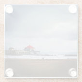 Huntington Beach Pier, CA Glazen Onderzetter (Achterkant)