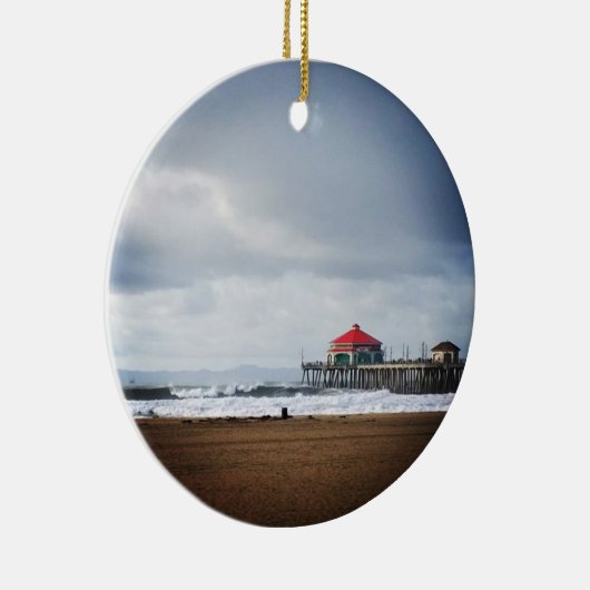 Huntington Beach Pier, CA Keramisch Ornament (Rechts)