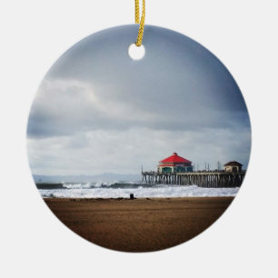 Huntington Beach Pier, CA Keramisch Ornament
