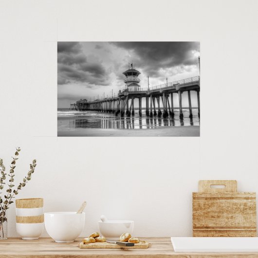 Huntington Beach pier " Ca Poster (Keuken)