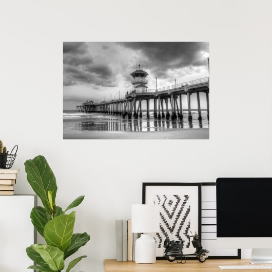 Huntington Beach pier " Ca Poster (Thuiskantoor)