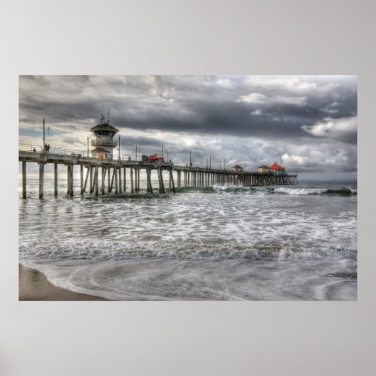 Huntington Beach pier " Ca Poster (Voorkant)