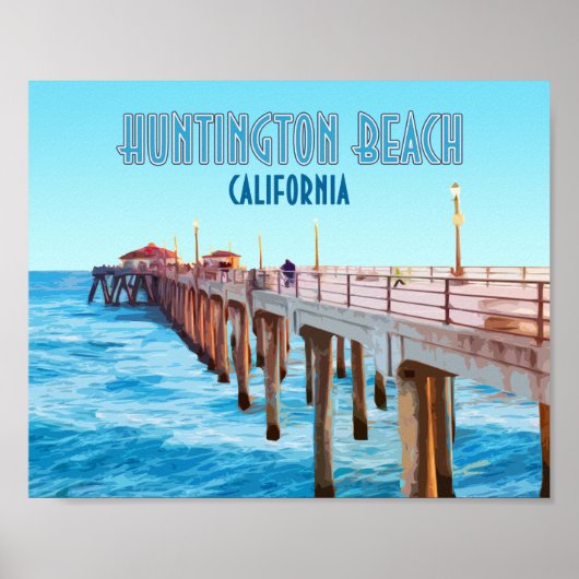 Huntington Beach Pier California  Poster (Voorkant)