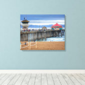 Huntington Beach Pier, Californië Canvas Afdruk (Insitu (Houten vloer))