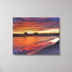 Huntington Beach Pier, Californië Canvas Afdruk