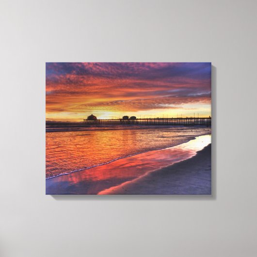 Huntington Beach Pier, Californië Canvas Afdruk (Voorkant)