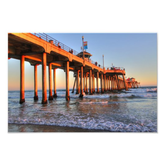 Huntington Beach Pier Foto Afdruk (Voorkant)