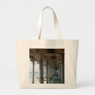 , Huntington Beach Pier Grote Tote Bag